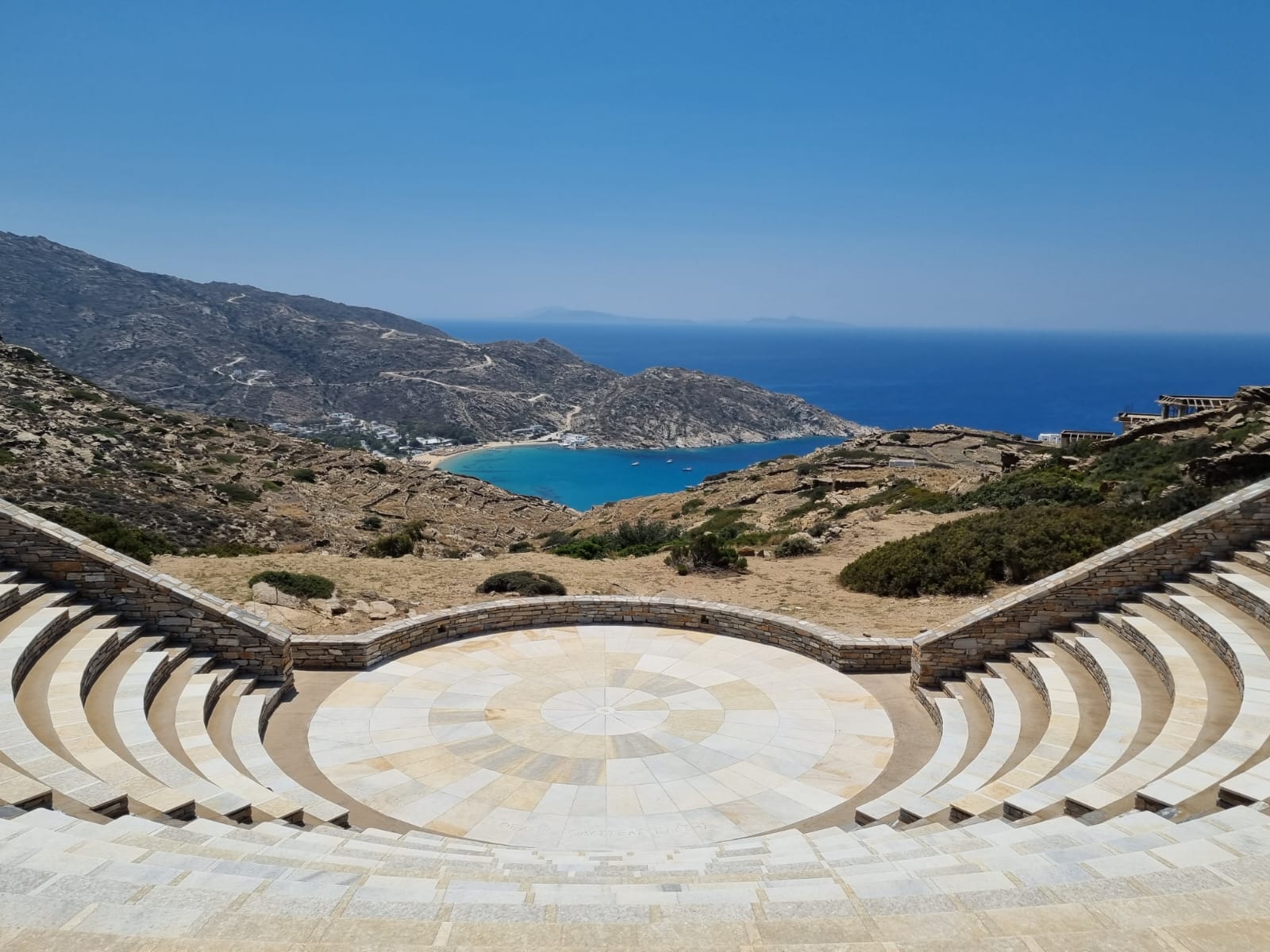 Vieuw on Ios island and his amphiteatre from the top of it Vieuw on Ios island and his amphiteatre from the top of it